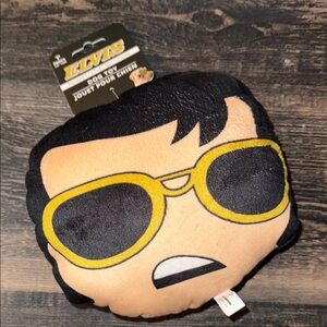 Elvis Dog Toy with Black and Yellow Design